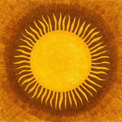 Dibujo de un sol con rotulador